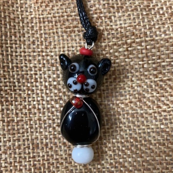 Kitty 🐈⬛ Crystal Murano Wire button choker - Picture 5 of 12